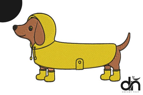 Cute Dachshund Raincoat Embroidery Review