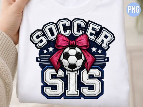 Cute Faux Embroidery Soccer Sis PNG Review