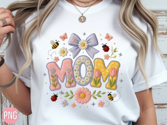 Embroidery Mom Floral Bee Mothers PNG Review