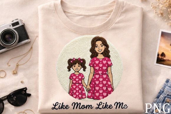 Embroidery Mother Daughter PNG Design Review