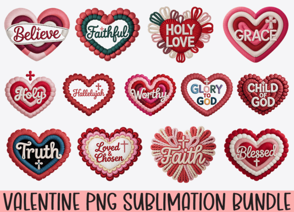 Embroidery Valentines Day PNG Bundle Review