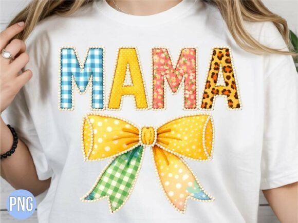 Faux Embroidery Mama Coquette Bow PNG Review