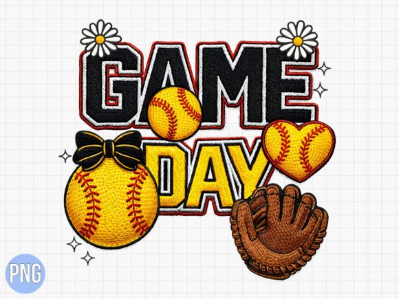 Game Day Softball Sports Embroidery PNG Review