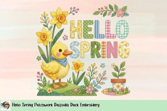 Hello Spring Patchwork Daffodils Duck Embroidery Review