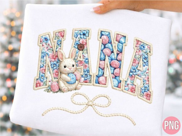 Nana Floral Bunny Easter Embroidery PNG Review
