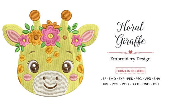 Sweet Floral Giraffe Embroidery Design Review