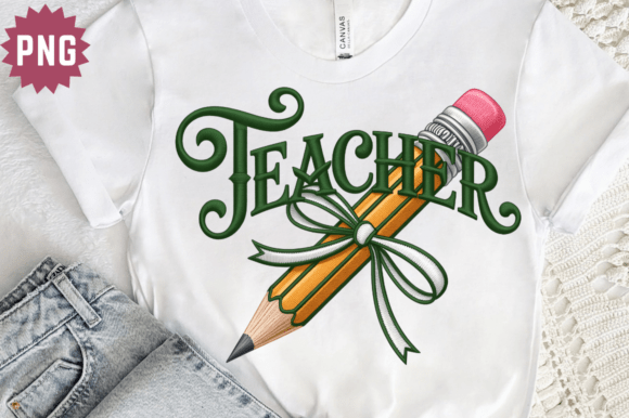 Teacher Faux Embroidery PNG Review