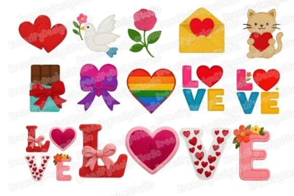 Valentine Faux Embroidery 15PNGs Bundle Review