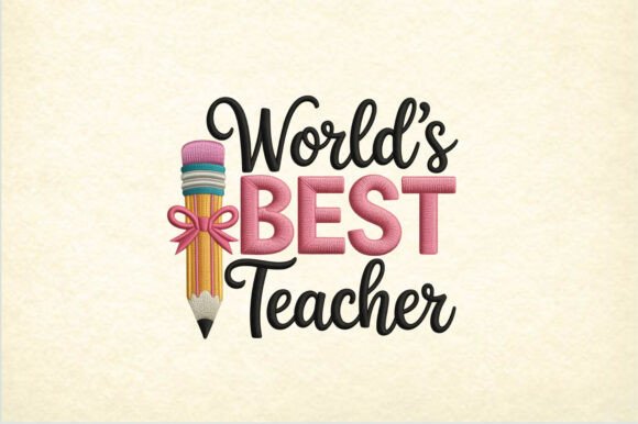 World's Best Teacher PNG, Embroidery Review